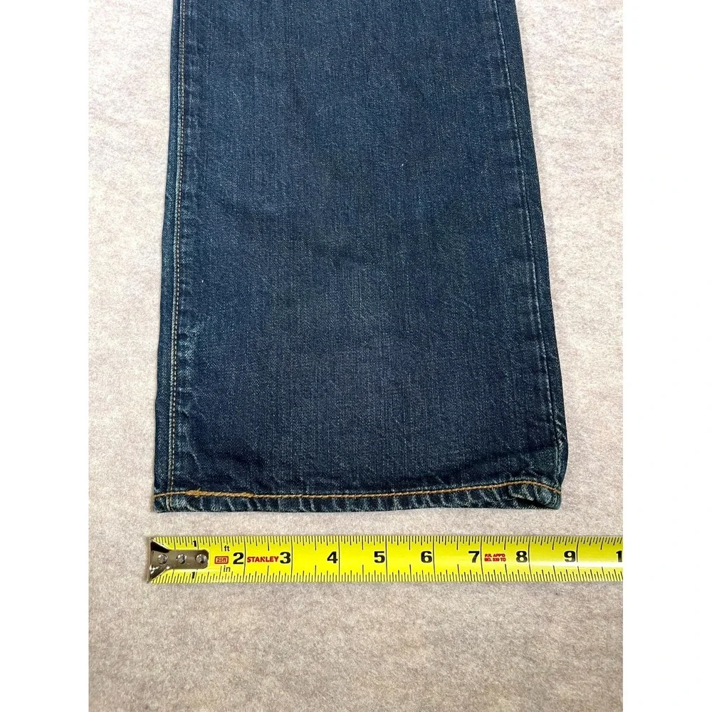 Levis 501 Original Fit Jeans Mens 38x34 Blue Denim Cotton Dark Wash Straight Leg